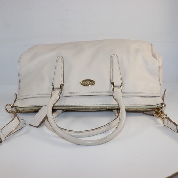 Coach Cream Pebbled Leather Satchel - Picture 7 of 11